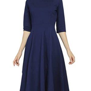 Women's slim trumpet tea medium length dress is su